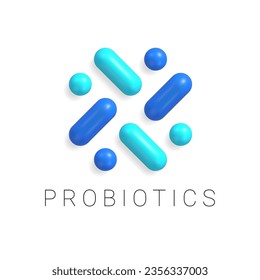 3D Prebiotic icon or logo. probiotics symbol. Vector illustration.