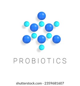 3D Prebiotic icon or logo. probiotics symbol. Vector illustration.