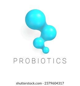 3D Prebiotic icon or logo. probiotics symbol. Vector illustration.