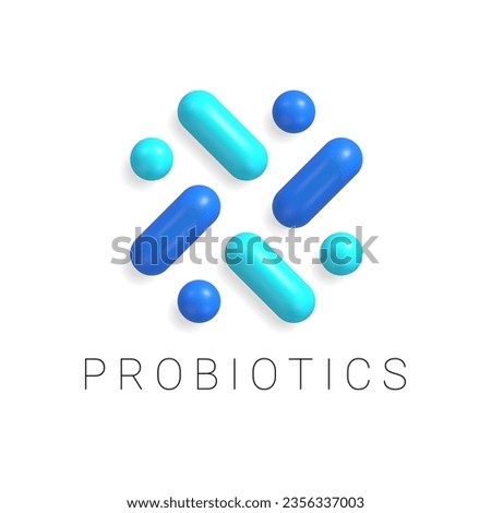 3D Prebiotic icon or logo. probiotics symbol. Vector illustration.