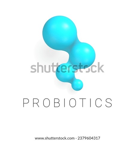 3D Prebiotic icon or logo. probiotics symbol. Vector illustration.