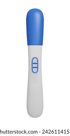 3D pregnancy test kit isolated on white. Ovulation, fertility test stick vector illustration. Childbirth motherhood pregnancy planning, female healthcare. 3D medical pregnancy test realistic render.