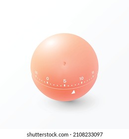 3D pregnancy timer in the form of a belly. Vector female navel on a pink sphere like tummy. Vector illustration. Expectation of childbirth, labor. Parenthood.