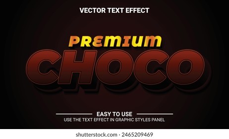3d premium choco editable text effect