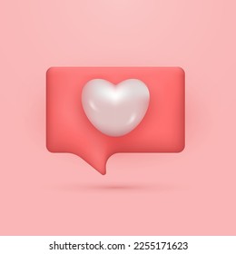 3d premium heart glossy icon for client feedback. Realistic 3d design.  Useble for UI website and social media template