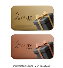 Tarjetas de regalo de lealtad premium 3D, aisladas sobre fondo blanco. Icono de tarjeta de miembro de lujo en Vector 3d