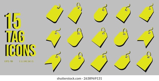 3D Price Tag Icon Set Sale and Retail Commercial Concept Vector Illustrations for Ecommerce and Design Use