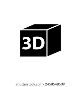 3D Print Cube flat vector icon. Simple solid symbol isolated on white background. 3D Print Cube sign design template for web and mobile UI element