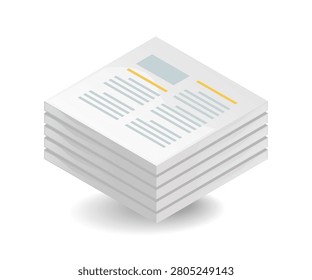 3D Print Newspaper Stack News Media Journalism Information Concept