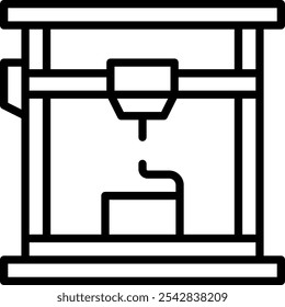 3d Print production industry line icon