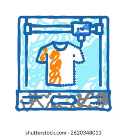 3d printed clothes future technology doodle icon sketch vector. 3d printed clothes future technology sign. isolated symbol illustration