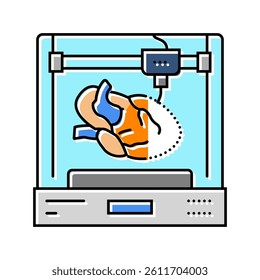 3d printed human organ future technology color icon vector. 3d printed human organ future technology sign. isolated symbol illustration
