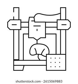 3d printed human organ future technology line icon vector. 3d printed human organ future technology sign. isolated contour symbol black illustration