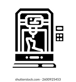 3d printed prosthetics healthcare innovation glyph icon vector. 3d printed prosthetics healthcare innovation sign. isolated symbol illustration