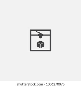 3d printer base icon. Simple sign illustration. 3d printer symbol design. Can be used for web, print and mobile