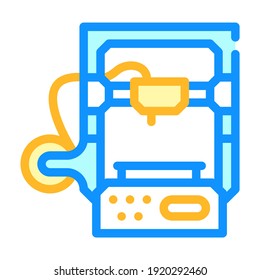 3d printer color icon vector. 3d printer sign. isolated symbol illustration