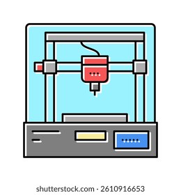 3d printer color icon vector. 3d printer sign. isolated symbol illustration