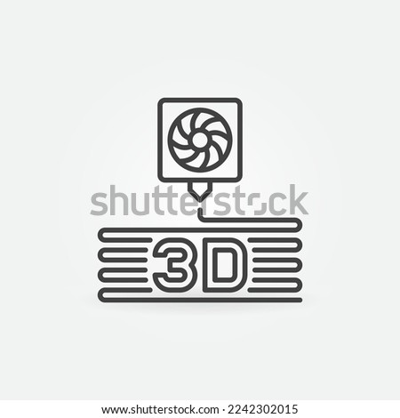3D Printer Extruder vector Printing concept thin line icon or design element