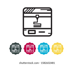 3d Printer Fdm Icon Eps 10 Stock Vector Royalty Free