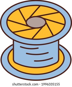 3d printer filament reel concept vector color icon design, additive manufacturing equipment Symbol stock illustration