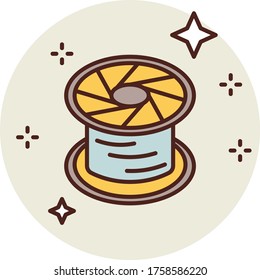 3d printer filament roll concept vector color icon design, additive manufacturing Symbol on white background