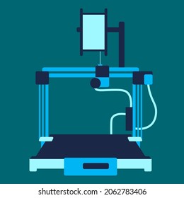 3D Printer Flat Design - Amazing vector illustration of a 3d printer suitable for animation, mobile apps, web, icon, sign, sticker, design assets, decoration, and illustration in general - Vector