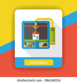 3D printer flat icon