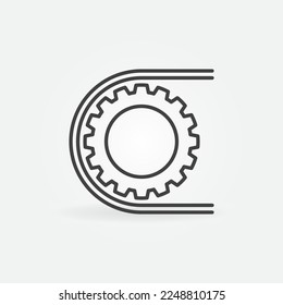 3D printer gear part vector Additive Manufacturing concept icon or symbol in thin line style