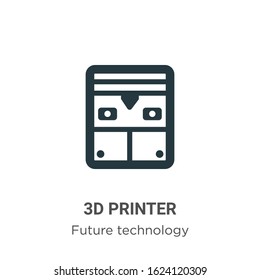 3d printer glyph icon vector on white background. Flat vector 3d printer icon symbol sign from modern future technology collection for mobile concept and web apps design.