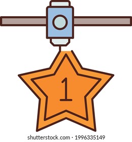 3D printer Head Making Sample Star Badge Model Vector Color Icon design, Additive manufacturing Symbol on white background, Prototype Design in Progress stock illustration