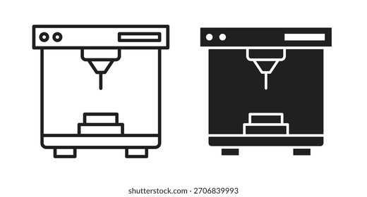 Diseño de símbolo de contorno de concepto de icono de impresora 3D. Ilustración de elemento simple.
