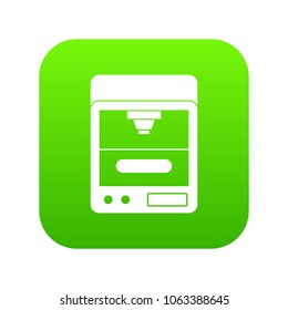 3D printer icon digital green for any design isolated on white vector illustration