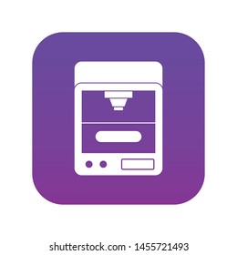 3D printer icon digital purple for any design isolated on white vector illustration