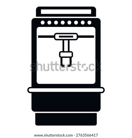 3d printer icon displaying additive manufacturing and industrial automation concept