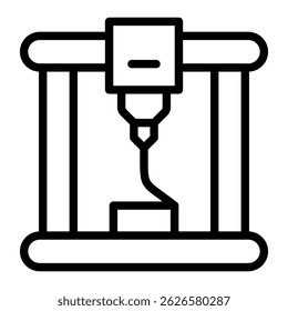 3D Printer Icon Element For Design