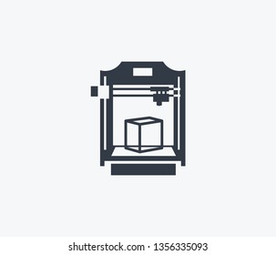 3d printer icon isolated on clean background. 3d printer icon concept drawing icon in modern style. Vector illustration for your web mobile logo app UI design.