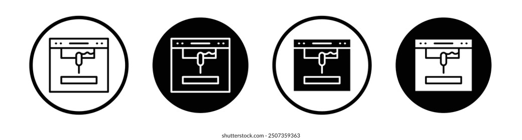 Icono de impresora 3D aislado sobre fondo blanco