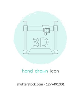 3d printer icon line element. Vector illustration of 3d printer icon line isolated on clean background for your web mobile app logo design.