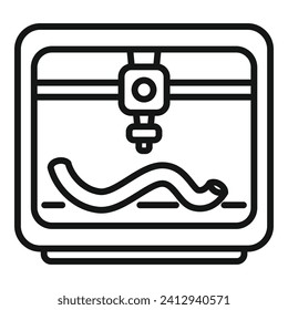 3d printer icon outline vector. Bioprinting organ. Machine science future