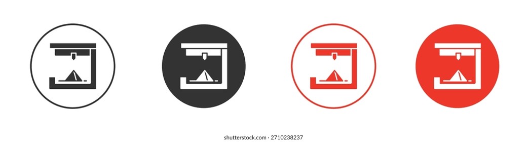 Icono de impresora 3D. signo de pictograma para Ui UX