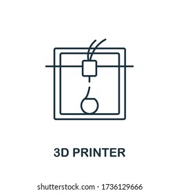 3D Printer icon from 3d printing collection. Simple line 3D Printer icon for templates, web design and infographics