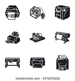 3d printer icon set. Simple set of 9 3d printer vector icons for web design isolated on white background