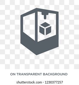 3d printer icon. Trendy flat vector 3d printer icon on transparent background from Electronic devices collection. 