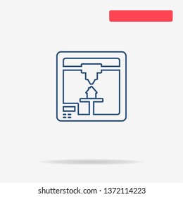 3d printer icon. Vector concept illustration for design.