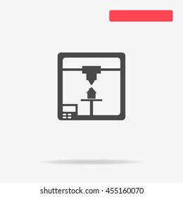 3d printer icon. Vector concept illustration for design.
