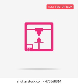3d printer icon. Vector concept illustration for design.