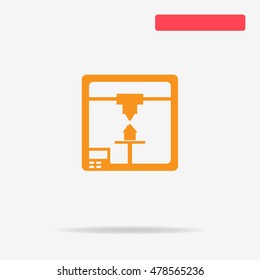 3d printer icon. Vector concept illustration for design.