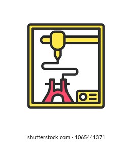 3D printer icon vector. 3D printer sign on white background. 3D printer icon for web and app