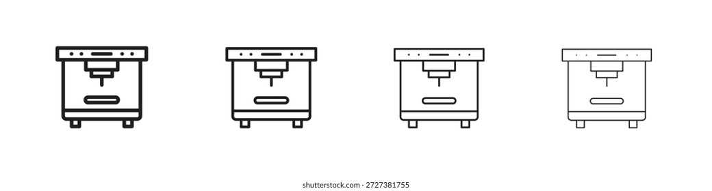 3D printer icons Outline vector symbol sign