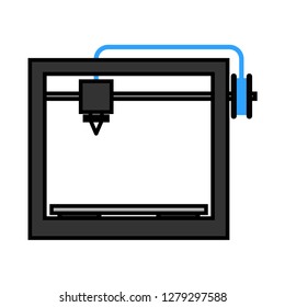 3d printer. Line icon illustration - Vector